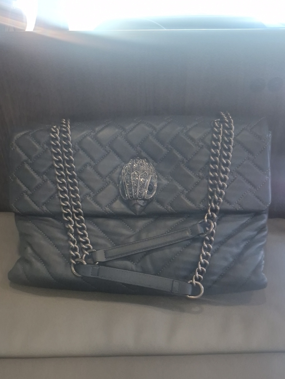 Kurt Geiger Jumbo Kensington Chain Crossbody  Shoulder Bag w/ Large Eagle Emblem
